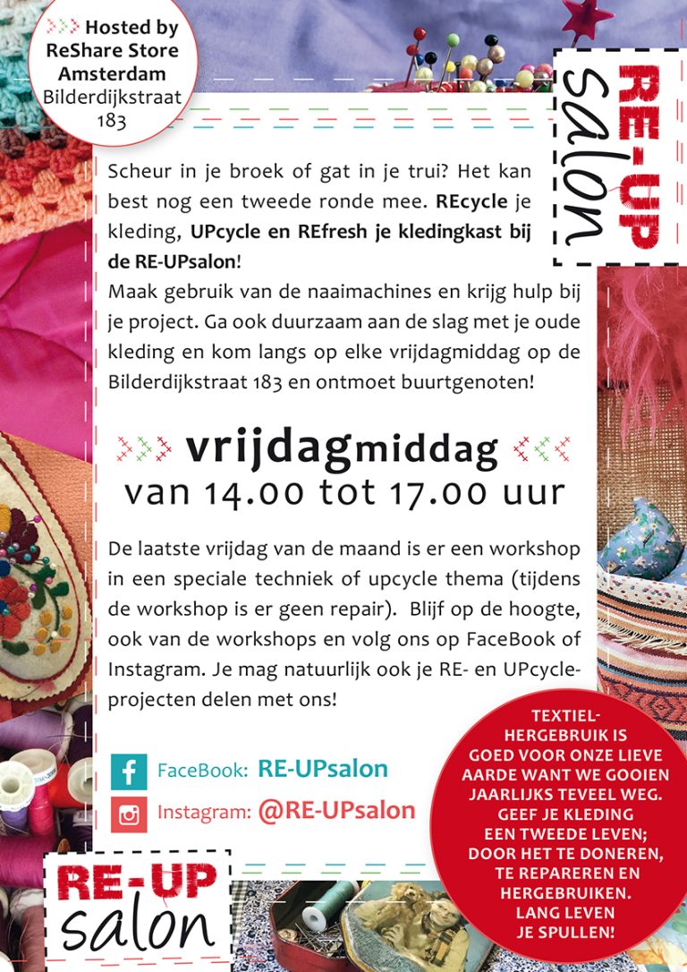 Ontwerp en uitvoering flyer RE-UPsalon.